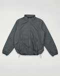 Slate green lined windbreaker spray jacket, front view