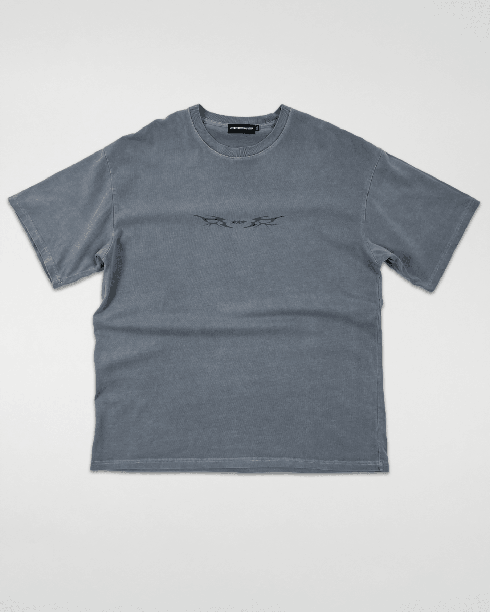 Washed blue-grey Star Sigil vintage tee, front view